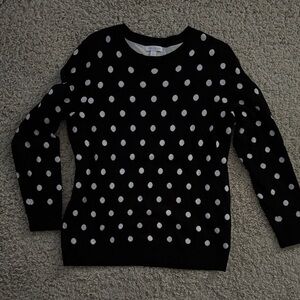 Charter Club Black Sweater with White Dots